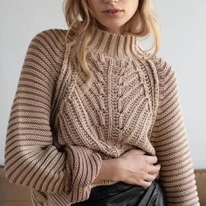 Free People Sweetheart Sweater | tan/pink